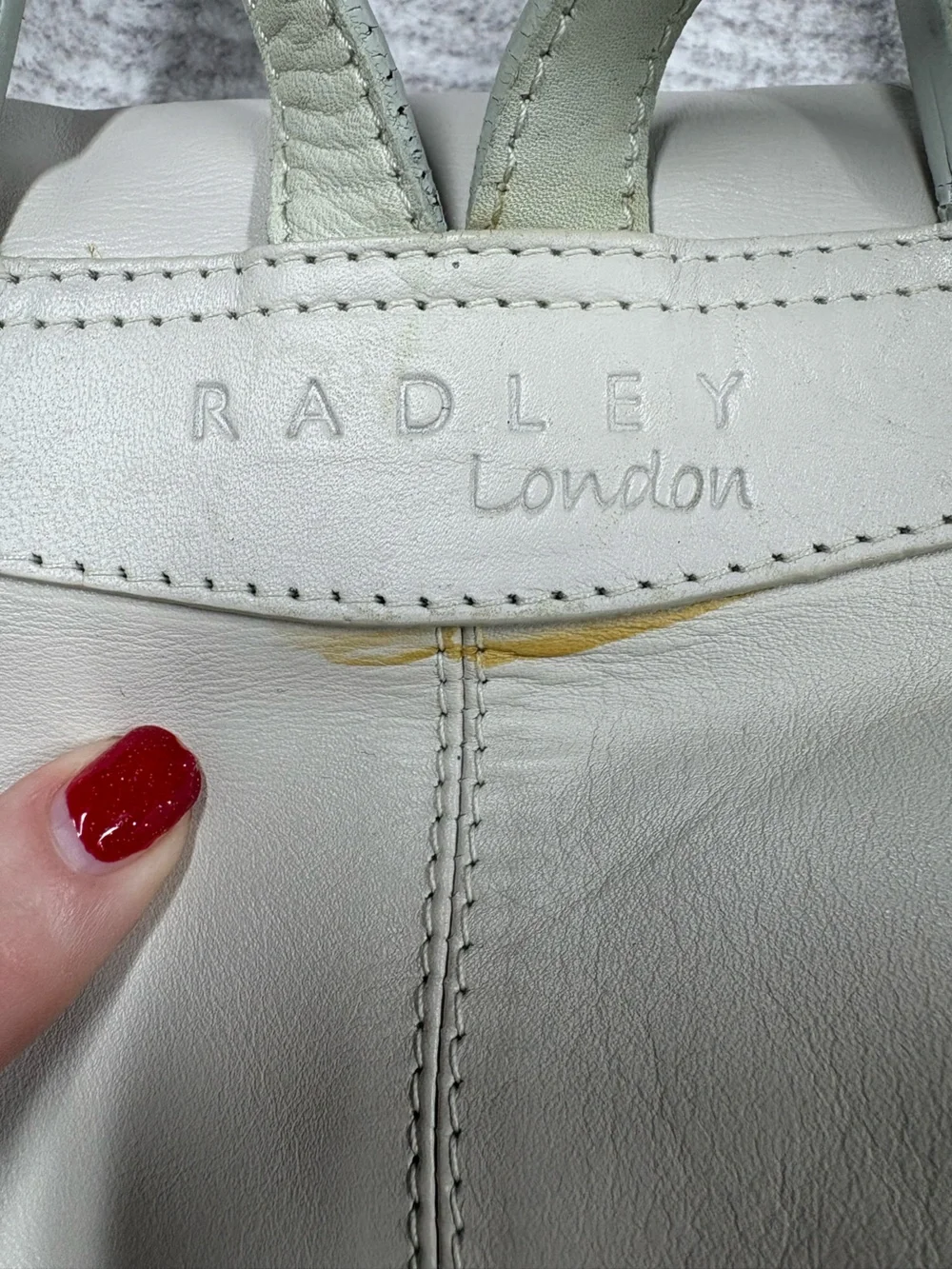 Radley London Small Leather Backpack Gray Magnetic Closure Boho Casual